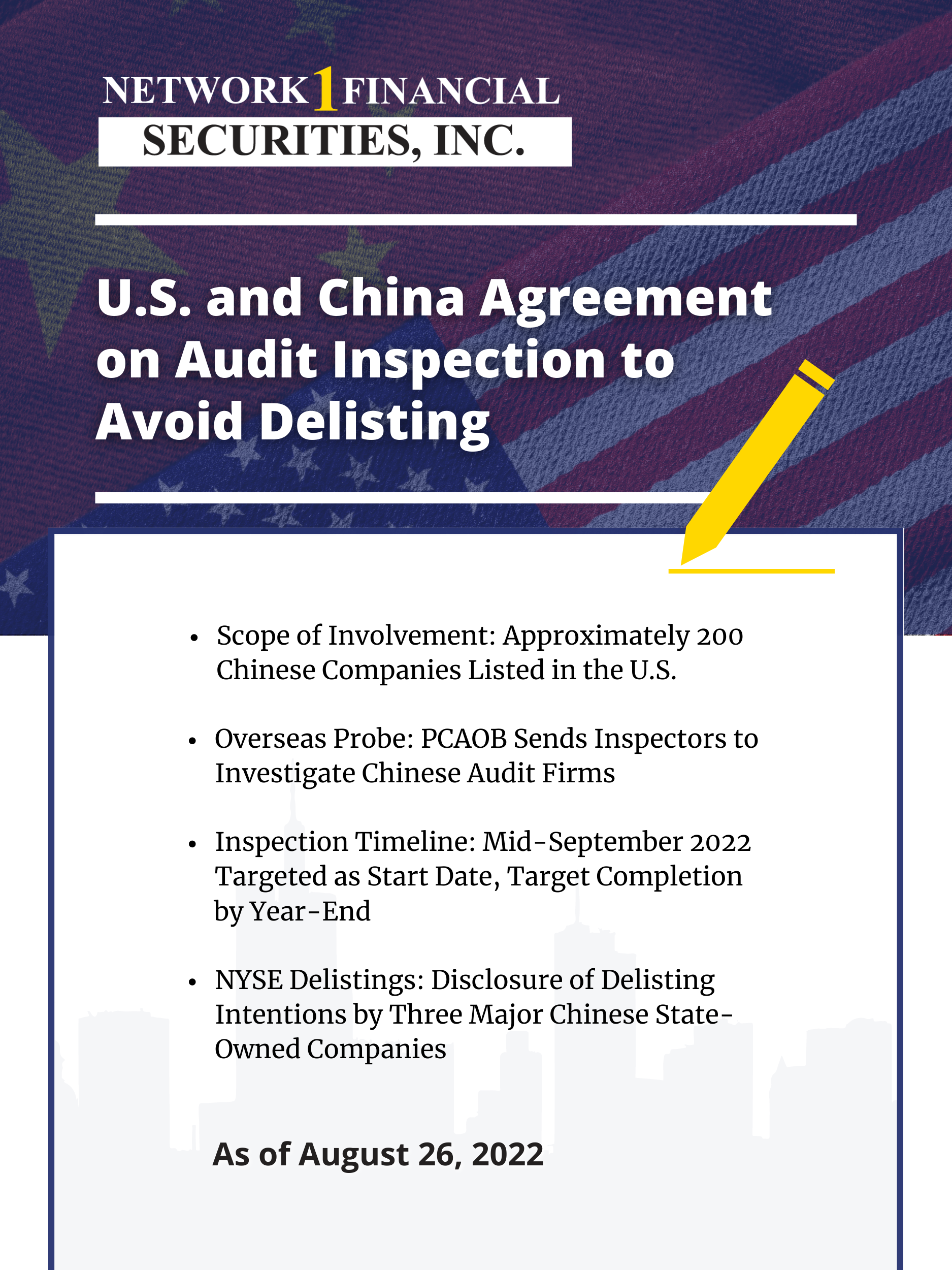 U.S. and China Agreement on Audit Inspection to Avoid Delisting