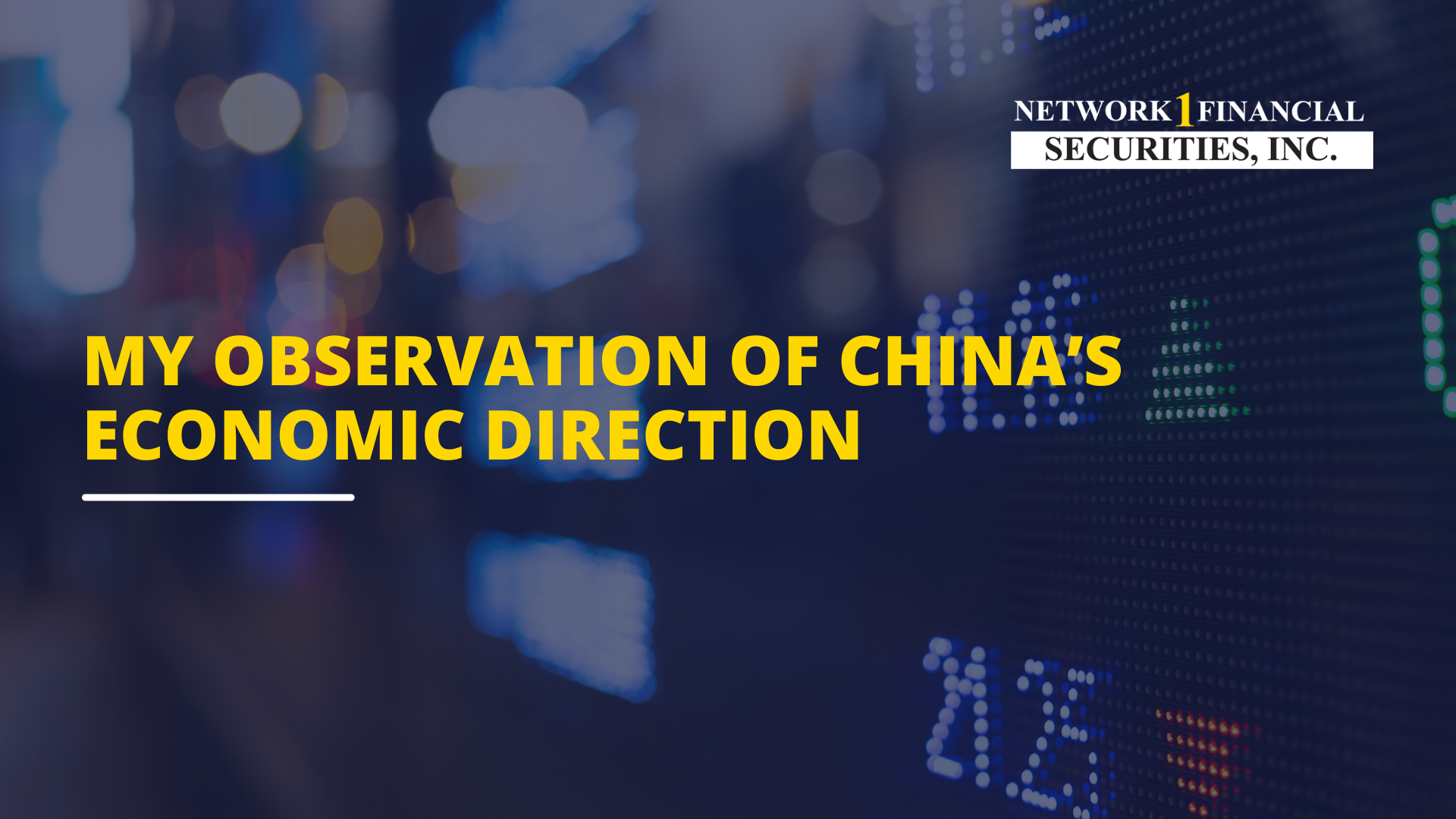 Observation of China’s Economic Direction